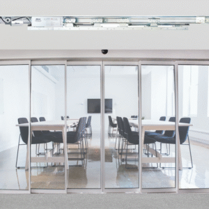 Telescopic automatic sliding door